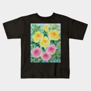 Roses Watercolor Painting Kids T-Shirt